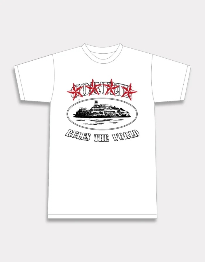 Corteiz 4 Starz Alcatraz T Shirt White (2)