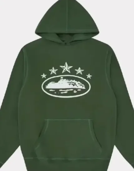 Corteiz 5 Starz Alcatraz Hoodie Green (1)