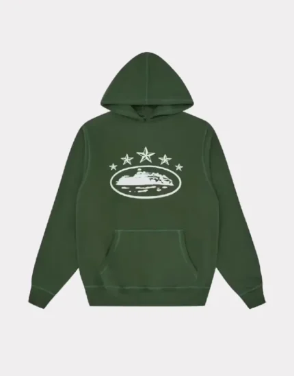 Corteiz 5 Starz Alcatraz Hoodie Green (2)