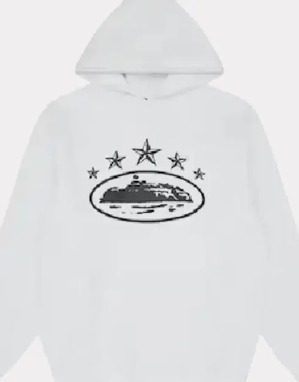 Corteiz 5 Starz Alcatraz Hoodie White (1)