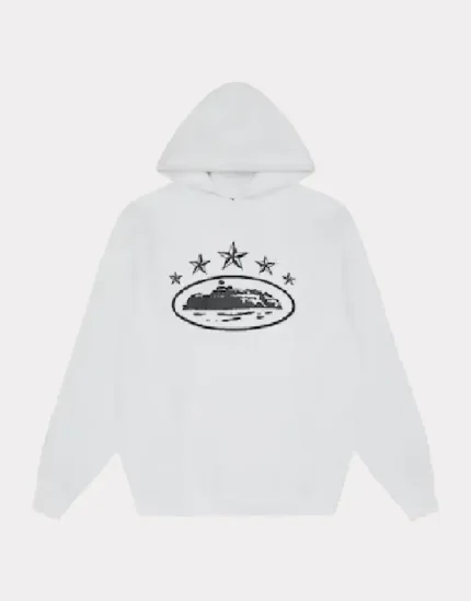 Corteiz 5 Starz Alcatraz Hoodie White (2)