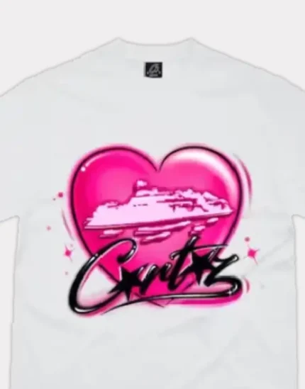 Corteiz Alcatraz Heart T Shirt White (1)