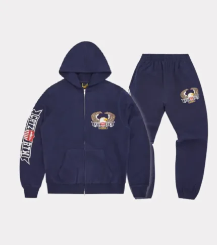 Corteiz Dipset Zipped Tracksuit Navy (4)