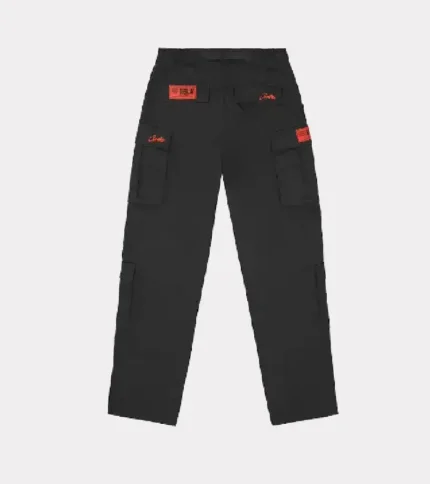 Corteiz Guerillaz Cargos Black Red (1)