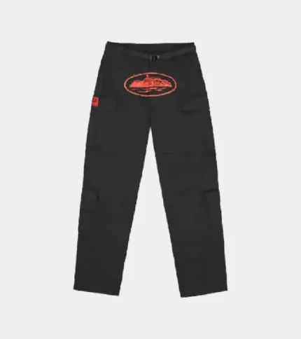 Corteiz Guerillaz Cargos Black Red (2)