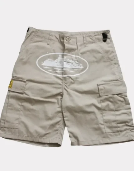 Corteiz Guerillaz 21′ Cargo Shorts Beige (1)