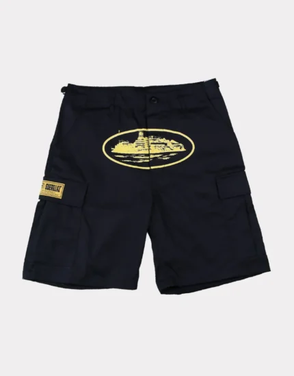 Corteiz Guerillaz 21′ Shorts Black Yellow (2)