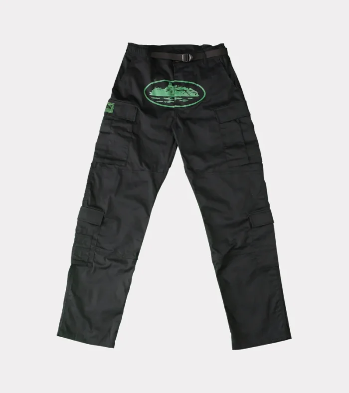 Corteiz Mula Guerillaz Cargo Black Green (2)